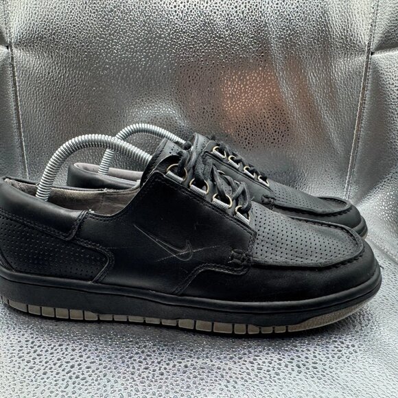 Size 9 Nike Mad Jibe Black Leather Mens Lace Up Low Top Sneaker Shoes 313264-002 main image 10